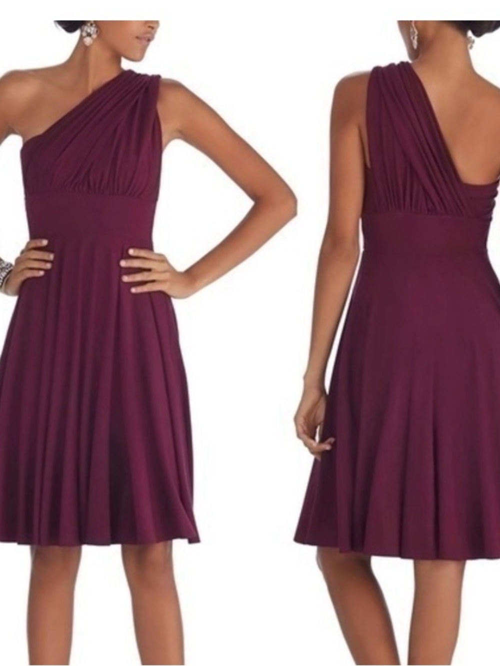 White House Black Market Genius Convertible Multiway Dress Burgundy - Size 6